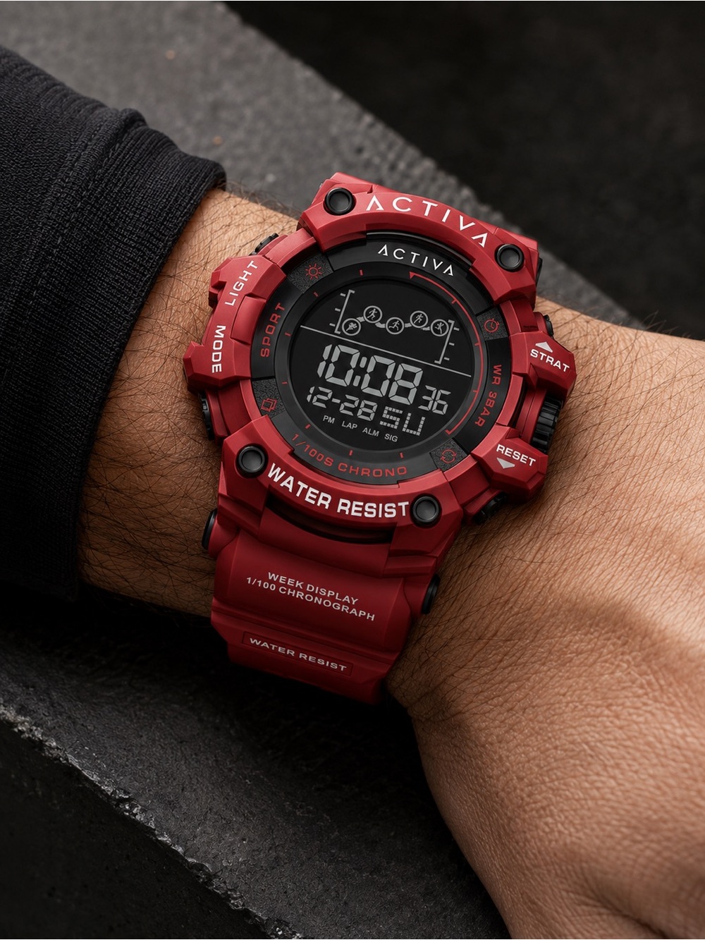 Activa x Invicta 50mm Red Digital Unisex Watch ACW8082-032 NIB